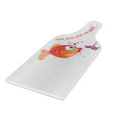 Grappige vis en worm snijplank - aangepaste tekst (Hoek)