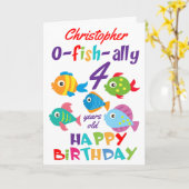 Grappige vis gepersonaliseerd elke leeftijd verjaa kaart (Gele Bloem)