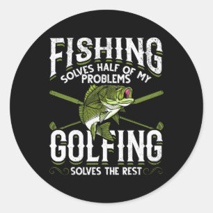 Grappige Vis Golf Vissen Lost De Helft Van Mijn Pr Ronde Sticker