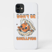 Grappige Vis in een Schelp Kunst Case-Mate iPhone Case (Achterkant)