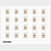Grappige vis in een schelp kunst ronde sticker (Vel)