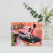 Grappige Vis Jockey Nummer Twaalf Briefkaart (Staand voorkant)
