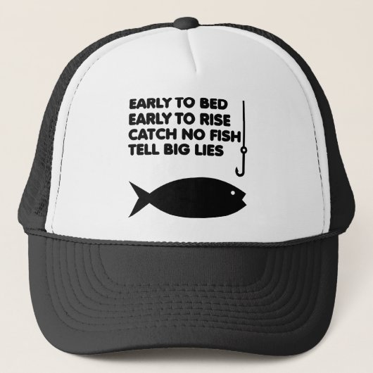 Grappige Vis Liegen Bal Cap Trucker Hoed Pet (Voorkant)