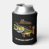 Grappige vis met een Cowboy Pet- Blikjeskoeler (Blikje Voorkant)