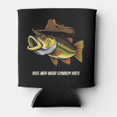 Grappige vis met een Cowboy Pet- Blikjeskoeler (Voorkant)