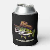 Grappige vis met een Cowboy Pet- Blikjeskoeler (Blikje Voorkant)
