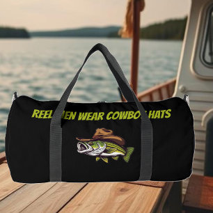 Grappige vis met een Cowboy Pet-Fisherman Core- Plunjezak