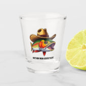 Grappige vis met een Cowboy Pet- Shot Glas (Voorkant)
