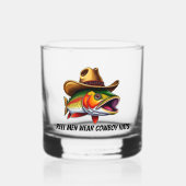 Grappige vis met een Cowboy Pet- Whisky Glas (Voorkant)