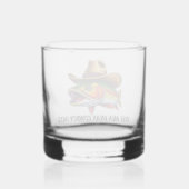 Grappige vis met een Cowboy Pet- Whisky Glas (Achterkant)