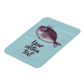 Grappige vis met Fancy wimpers aangepaste tekst Magneet (Linkerzijde)