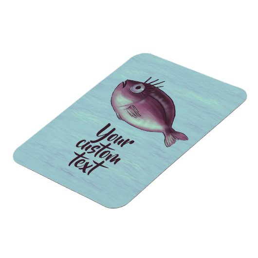 Grappige vis met Fancy wimpers aangepaste tekst Magneet (Linkerzijde)