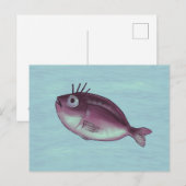 Grappige vis met Fancy wimpers Digitale kunst Briefkaart (Voorkant / Achterkant)