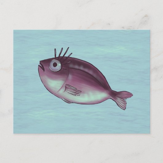 Grappige vis met Fancy wimpers Digitale kunst Briefkaart (Voorkant)