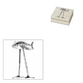 Grappige vis op stelten is terug op zijn voeten rubberstempel (Gestempeld)