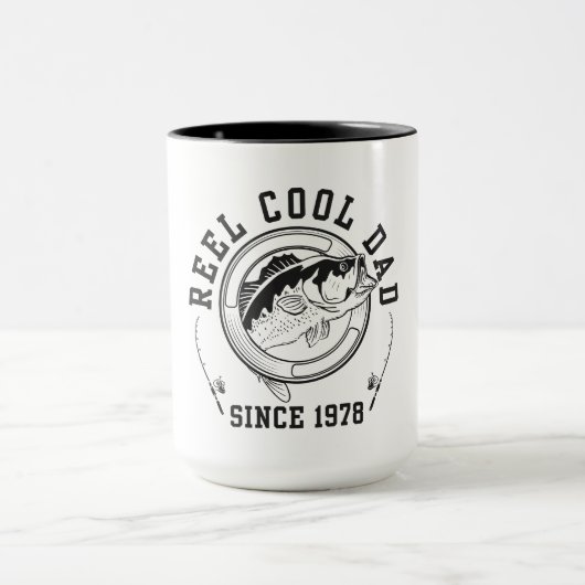 Grappige Vis Quote Reel Cool Vader Sinds 1978 Mok (Midden)