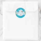 Grappige Vis Ronde Sticker (Tas)