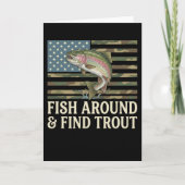 grappige Vis Rondzwemmen en Vind Forel Amerikaanse Kaart (Voorkant)
