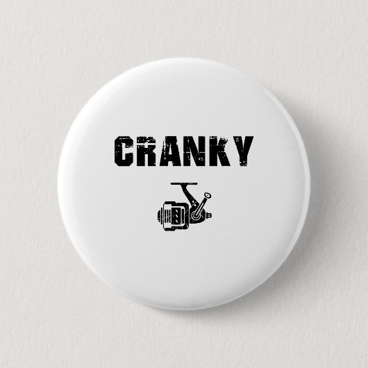 Grappige vis T-shirt voor mannen Ronde Button 5,7 Cm (Voorkant)