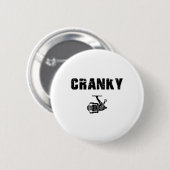 Grappige vis T-shirt voor mannen Ronde Button 5,7 Cm (Voorkant /achterkant)