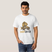 Grappige Vis Timmerman Dier Woordspeling T-shirt (Voorkant volledig)