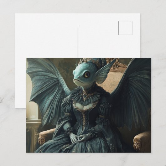 Grappige Vis Vleermuis Royalty-AI Gegenereerd Kuns Briefkaart (Voorkant / Achterkant)