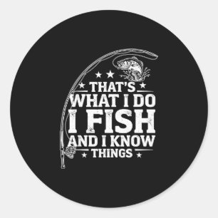 Grappige viscitaat dat is wat vissen en weten ronde sticker