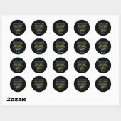 Grappige visconsulting mensen waren druk bezig met ronde sticker (Vel)