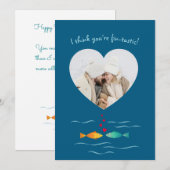 Grappige Visgrap Custom Foto Valentijnsdag Feestdagenkaart (Voorkant / Achterkant)