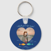 Grappige Visgrap Custom Foto Valentijnsdag Sleutelhanger (Voorkant)