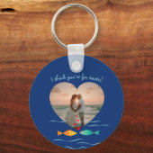 Grappige Visgrap Custom Foto Valentijnsdag Sleutelhanger (Voorkant)