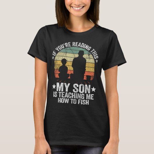 Grappige visgrap Vader & Zoon Cadeau-idee Vaderdag T-shirt (Voorkant)
