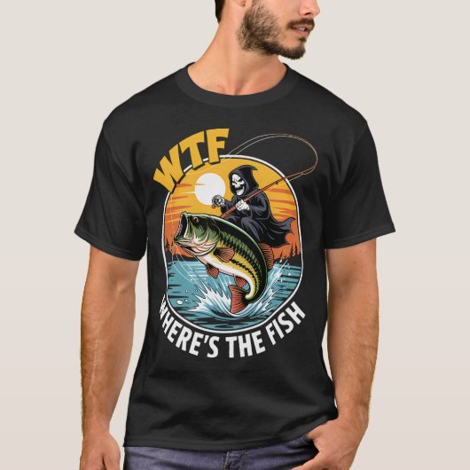 Grappige Visgrappen Schedelgrap T-shirt (Voorkant)