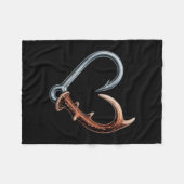 Grappige vishaak gewei hart voor jagen fleece deken (Voorkant (Horizontaal))