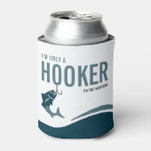 Grappige Vishaakster in het Weekend Visser Blikjeskoeler (Blikje Voorkant)