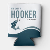 Grappige Vishaakster in het Weekend Visser Blikjeskoeler (Voorkant)