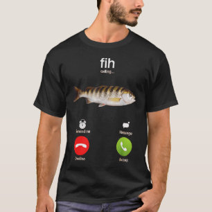 Grappige vishengel met visoproep t-shirt