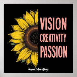 Grappige visie, creativiteit en passie vieren vrou poster