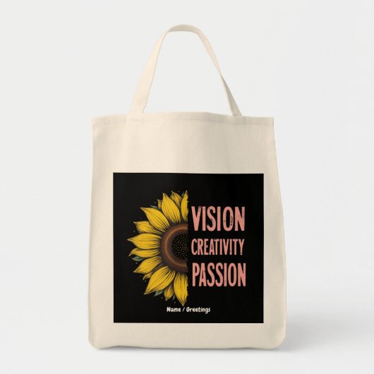 Grappige visie, creativiteit en passie vieren vrou tote bag (Voorkant)