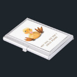 Grappige visitekaartje case Happy Duck - aangepast Visitekaarthouder<br><div class="desc">Grappige visitekaartkoffers met Yellow Duck Playful Wink Happy Smile Cartoon Tekening en Tekst - Kies / Voeg uw unieke tekst / lettertype / kleur - Maak uw speciale visitekaartcadeau - Formaat wijzigen en verplaatsen of verwijderen en voeg elementen / afbeelding toe met aanpassingstool! - Tekenen en ontwerpen door MIGNED. Je...</div>