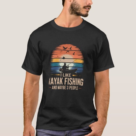 Grappige viskayak anti-mens quote t-shirt (Voorkant)