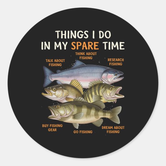 Grappige viskleding voor mannen ronde sticker (Voorkant)