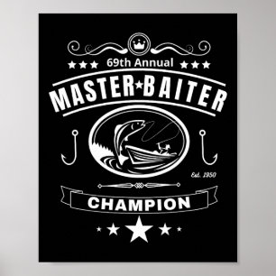 Grappige Vismeester Aas Kampioen Heren Cadeau Poster