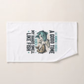 Grappige Visquote Vintage Gravure Vector Ontwerp Handdoek (Handdoek)