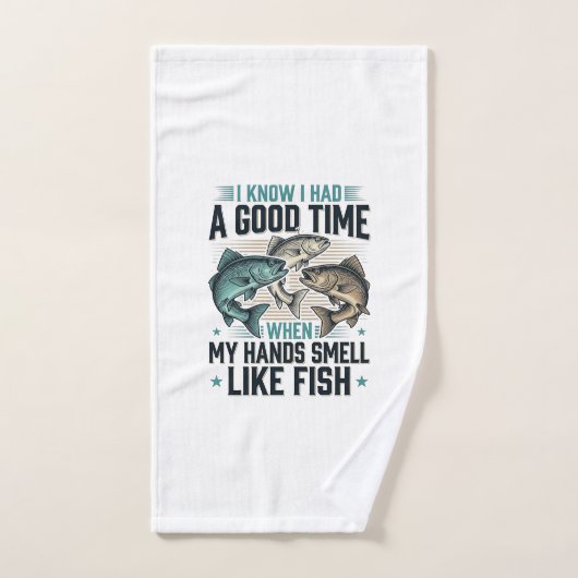 Grappige Visquote Vintage Gravure Vector Ontwerp Handdoek (Handdoek)