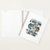 Grappige Visquote Vintage Gravure Vector Ontwerp Planner (Display)