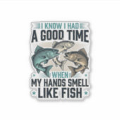 Grappige Visquote Vintage Gravure Vector Ontwerp Sticker (Voorkant)