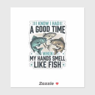Grappige Visquote Vintage Gravure Vector Ontwerp Sticker