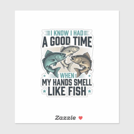 Grappige Visquote Vintage Gravure Vector Ontwerp Sticker (Vel)