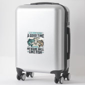 Grappige Visquote Vintage Gravure Vector Ontwerp Sticker (Koffer)